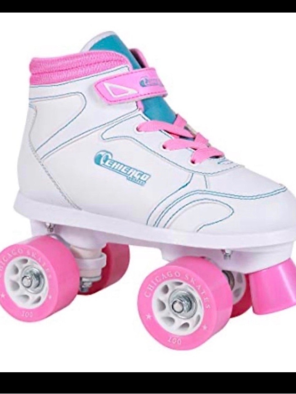 Youth Quad Roller Skates - White and Pink Girls' Skates